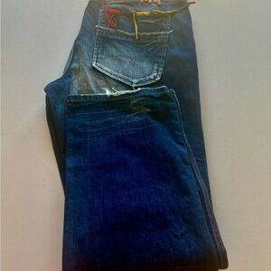 EUC Mens Akademiks Native Warriors Indian Dark Blue Jeans 38x32🐎🐎 (D3)